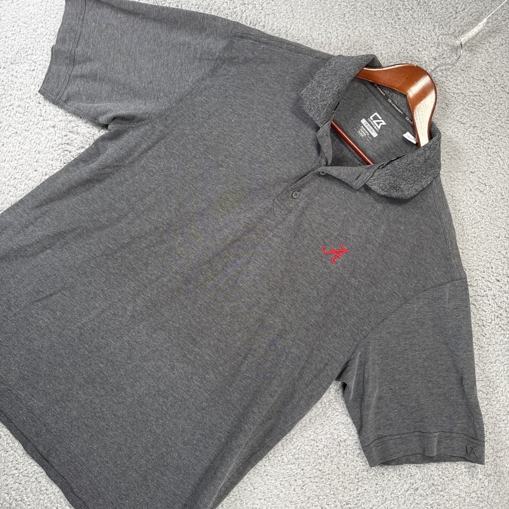 Alabama Crimson Tide Polo Shirt Men's XL Gray Cutter Buck Golf Football READ‎